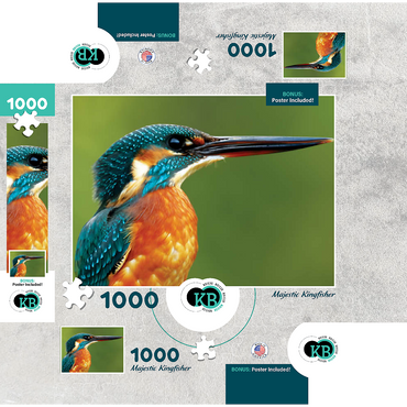 Animal Photography: Birds, Majestic Kingfisher 1000 Jigsaw Puzzle box 3D Modell