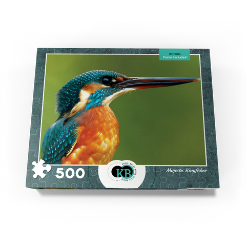 Animal Photography: Birds, Majestic Kingfisher 500 Jigsaw Puzzle box view3