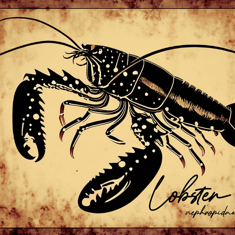 Vintage Artwork: Lobster Sign, no.2 500 Jigsaw Puzzle 3D Modell