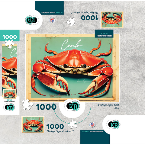 Vintage Artwork: Crab Sign, no.3 1000 Jigsaw Puzzle box 3D Modell