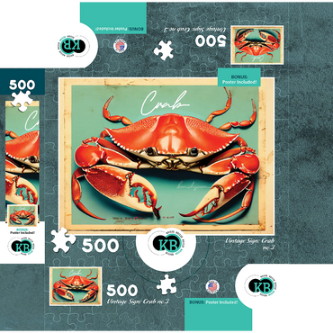 Vintage Artwork: Crab Sign, no.3 500 Jigsaw Puzzle box 3D Modell