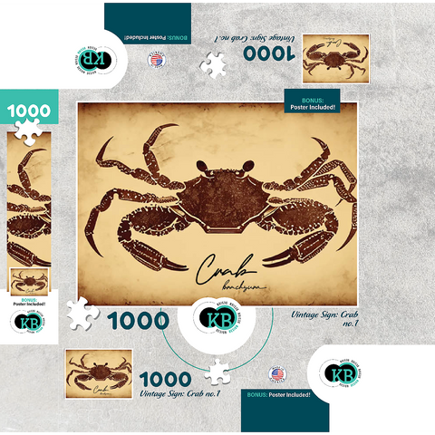 Vintage Artwork: Crab Sign, no.1 1000 Jigsaw Puzzle box 3D Modell