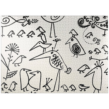 puzzleplate Illustration Artwork: Hieroglyphic Birds, no.2 1000 Jigsaw Puzzle