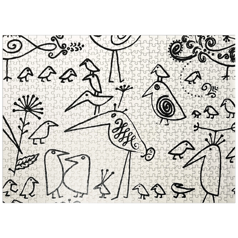 puzzleplate Illustration Artwork: Hieroglyphic Birds, no.2 500 Jigsaw Puzzle