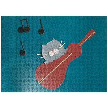 puzzleplate Illustration Artwork: Cat In The Fiddle 500 Jigsaw Puzzle