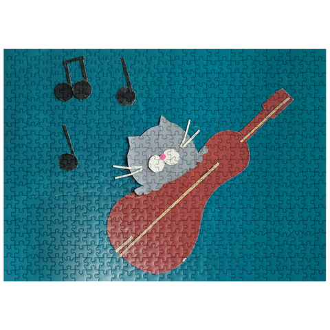 puzzleplate Illustration Artwork: Cat In The Fiddle 500 Jigsaw Puzzle