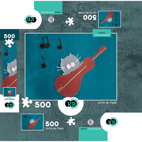 Illustration Artwork: Cat In The Fiddle 500 Jigsaw Puzzle box 3D Modell