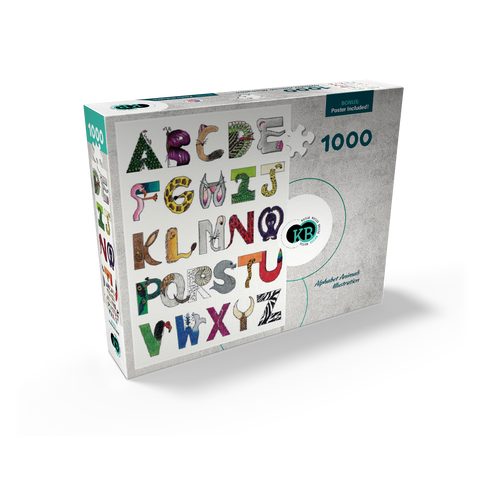 Illustration Artwork: Hand-Drawn Alphabet Animals 1000 Jigsaw Puzzle box view2