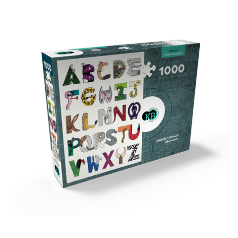 Illustration Artwork: Hand-Drawn Alphabet Animals 500 Jigsaw Puzzle box view2