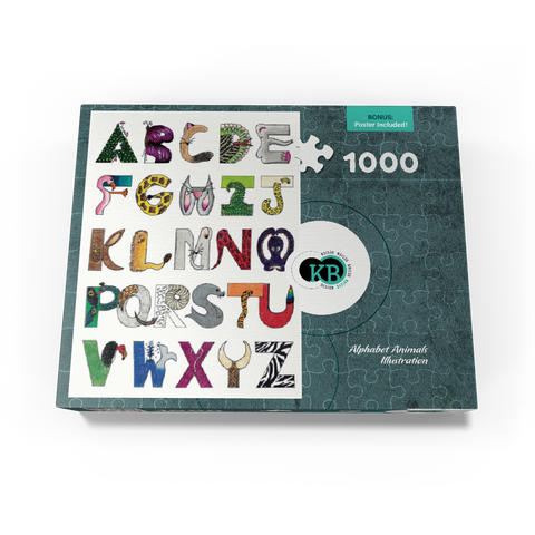 Illustration Artwork: Hand-Drawn Alphabet Animals 500 Jigsaw Puzzle box view3