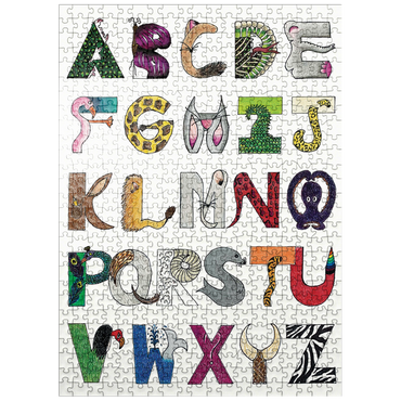 puzzleplate Illustration Artwork: Hand-Drawn Alphabet Animals 500 Jigsaw Puzzle