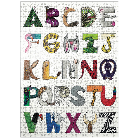puzzleplate Illustration Artwork: Hand-Drawn Alphabet Animals 500 Jigsaw Puzzle