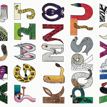 Illustration Artwork: Hand-Drawn Alphabet Animals 500 Jigsaw Puzzle 3D Modell
