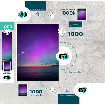 Nature Photography: Northern Lights, Aurora Sky Burst 1000 Jigsaw Puzzle box 3D Modell