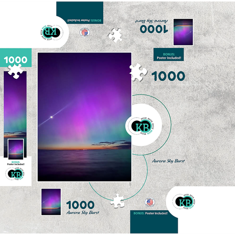 Nature Photography: Northern Lights, Aurora Sky Burst 1000 Jigsaw Puzzle box 3D Modell