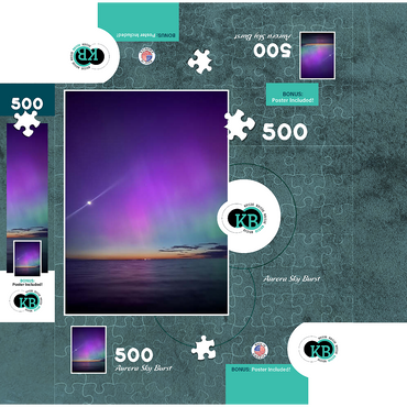 Nature Photography: Northern Lights, Aurora Sky Burst 500 Jigsaw Puzzle box 3D Modell