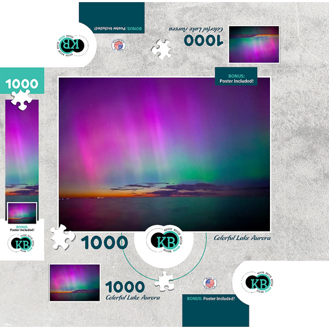 Nature Photography: Northern Lights, Colorful Lake Aurora 1000 Jigsaw Puzzle box 3D Modell