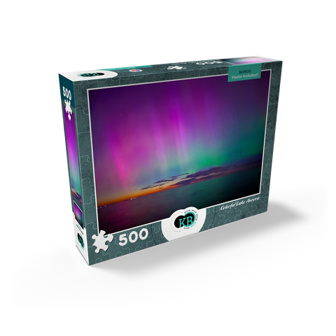 Nature Photography: Northern Lights, Colorful Lake Aurora 500 Jigsaw Puzzle box view2