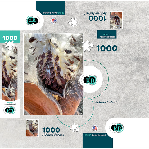 Macro Photography: Milkweed Pod, no.1 1000 Jigsaw Puzzle box 3D Modell