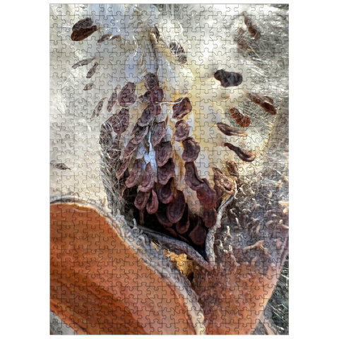 puzzleplate Macro Photography: Milkweed Pod, no.1 500 Jigsaw Puzzle