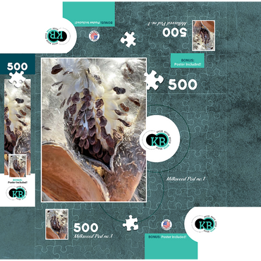 Macro Photography: Milkweed Pod, no.1 500 Jigsaw Puzzle box 3D Modell