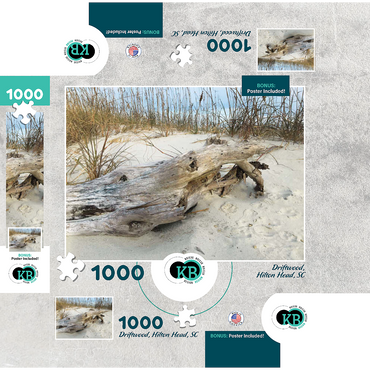 Nature Photography: Beach Driftwood, Hilton Head, South Carolina 1000 Jigsaw Puzzle box 3D Modell