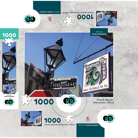 French Quarter Intersection- New Orleans, Louisianna 1000 Jigsaw Puzzle box 3D Modell