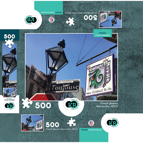 French Quarter Intersection- New Orleans, Louisianna 500 Jigsaw Puzzle box 3D Modell
