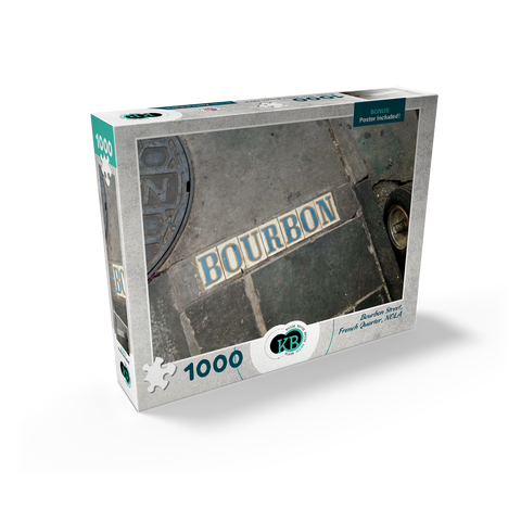 Bourbon Street Sidewalk Sign- New Orleans, Louisianna 1000 Jigsaw Puzzle box view2