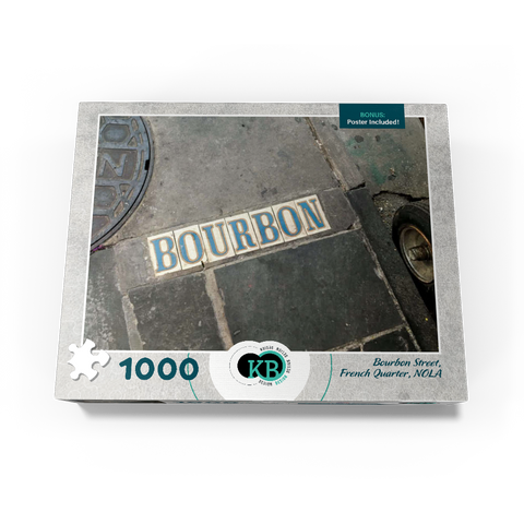 Bourbon Street Sidewalk Sign- New Orleans, Louisianna 1000 Jigsaw Puzzle box view3