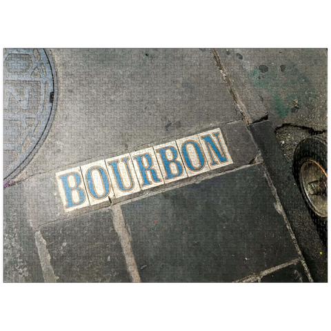 puzzleplate Bourbon Street Sidewalk Sign- New Orleans, Louisianna 1000 Jigsaw Puzzle