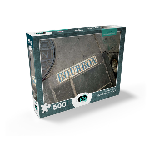 Bourbon Street Sidewalk Sign- New Orleans, Louisianna 500 Jigsaw Puzzle box view2