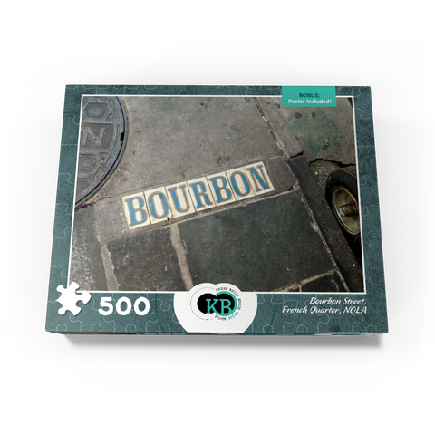 Bourbon Street Sidewalk Sign- New Orleans, Louisianna 500 Jigsaw Puzzle box view3