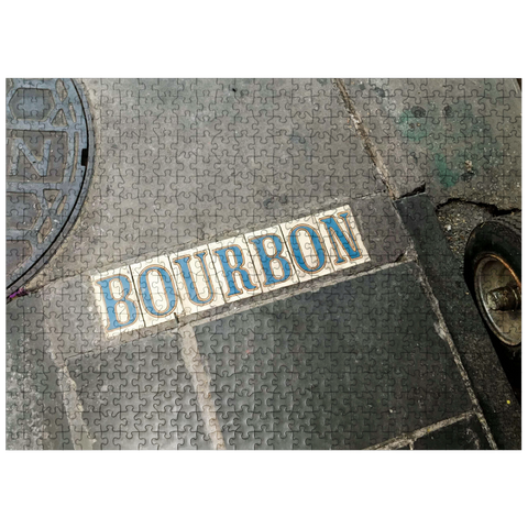 puzzleplate Bourbon Street Sidewalk Sign- New Orleans, Louisianna 500 Jigsaw Puzzle