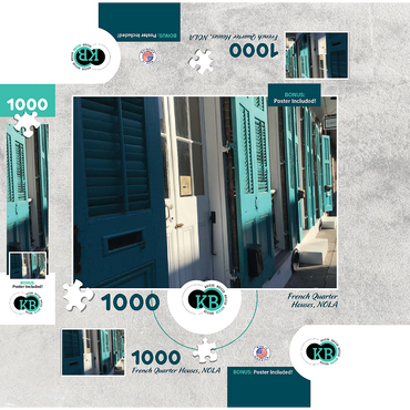 French Quarter, Streetside- New Orleans, Louisianna 1000 Jigsaw Puzzle box 3D Modell