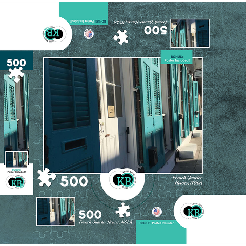 French Quarter, Streetside- New Orleans, Louisianna 500 Jigsaw Puzzle box 3D Modell