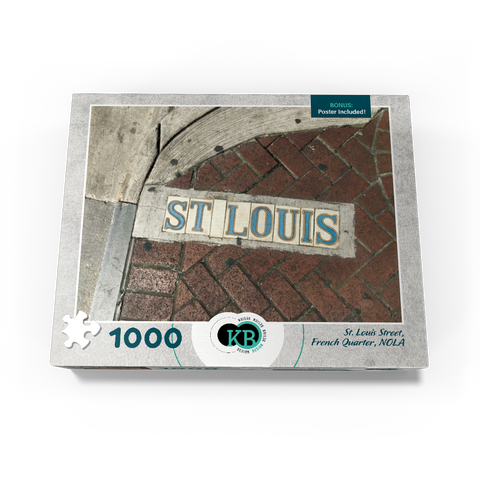 St. Louis Street Sidewalk Sign- New Orleans, Louisianna 1000 Jigsaw Puzzle box view3
