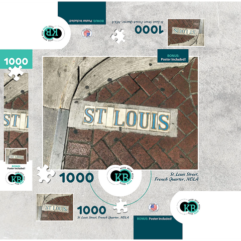 St. Louis Street Sidewalk Sign- New Orleans, Louisianna 1000 Jigsaw Puzzle box 3D Modell