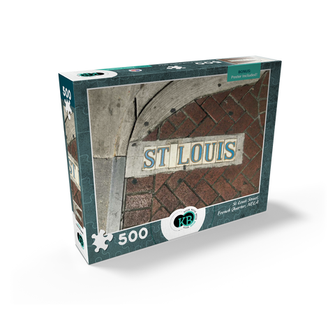 St. Louis Street Sidewalk Sign- New Orleans, Louisianna 500 Jigsaw Puzzle box view2