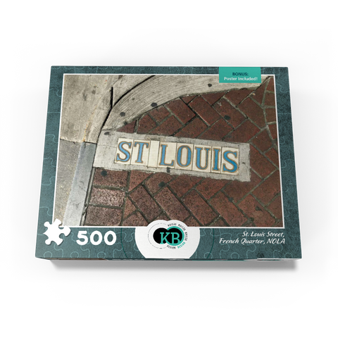 St. Louis Street Sidewalk Sign- New Orleans, Louisianna 500 Jigsaw Puzzle box view3