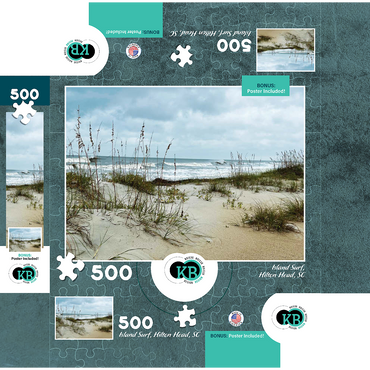 Nature Photography: Island Surf, Hilton Head, South Carolina 500 Jigsaw Puzzle box 3D Modell