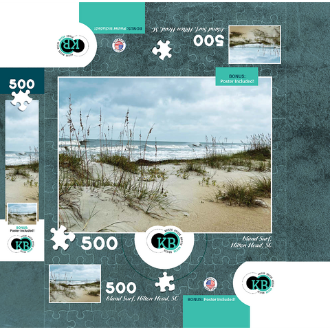 Nature Photography: Island Surf, Hilton Head, South Carolina 500 Jigsaw Puzzle box 3D Modell
