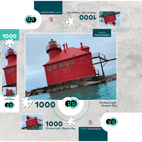 Pierhead Light- Sturgeon Bay, Wisconsin, no.1 1000 Jigsaw Puzzle box 3D Modell