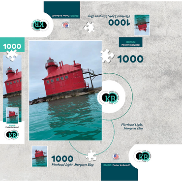 Pierhead Light- Sturgeon Bay, Wisconsin, no.2 1000 Jigsaw Puzzle box 3D Modell