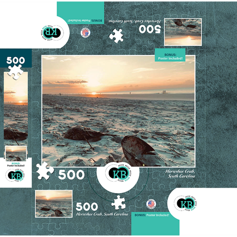 Nature Photography: Sunset Horseshoe Crabs- Hilton Head, South Carolina 500 Jigsaw Puzzle box 3D Modell
