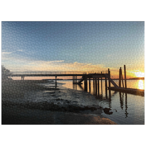 puzzleplate Nature Photography: Sunset Pier- Hilton Head, South Carolina 1000 Jigsaw Puzzle