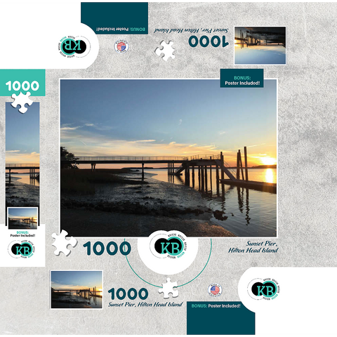 Nature Photography: Sunset Pier- Hilton Head, South Carolina 1000 Jigsaw Puzzle box 3D Modell
