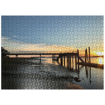 puzzleplate Nature Photography: Sunset Pier- Hilton Head, South Carolina 500 Jigsaw Puzzle