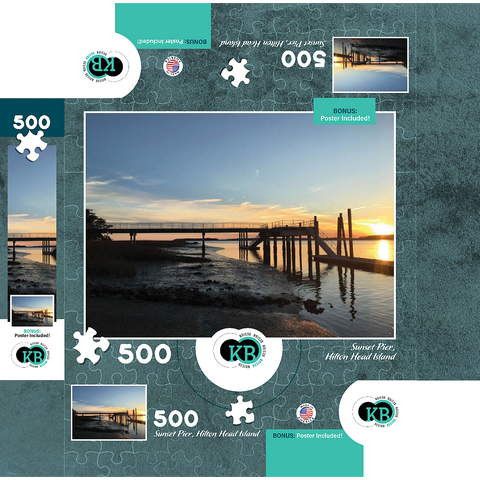 Nature Photography: Sunset Pier- Hilton Head, South Carolina 500 Jigsaw Puzzle box 3D Modell