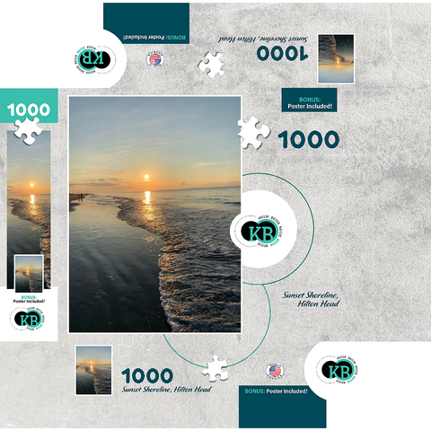 Nature Photography: Sunset Shoreline- Hilton Head, South Carolina 1000 Jigsaw Puzzle box 3D Modell